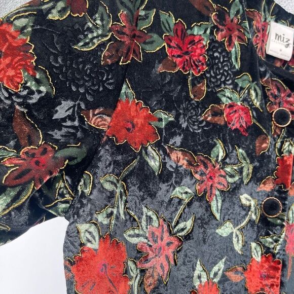 Vintage Miz California Velvet Floral Bolero Blazer Jacket Medium – Made in USA - Picture 10 of 14